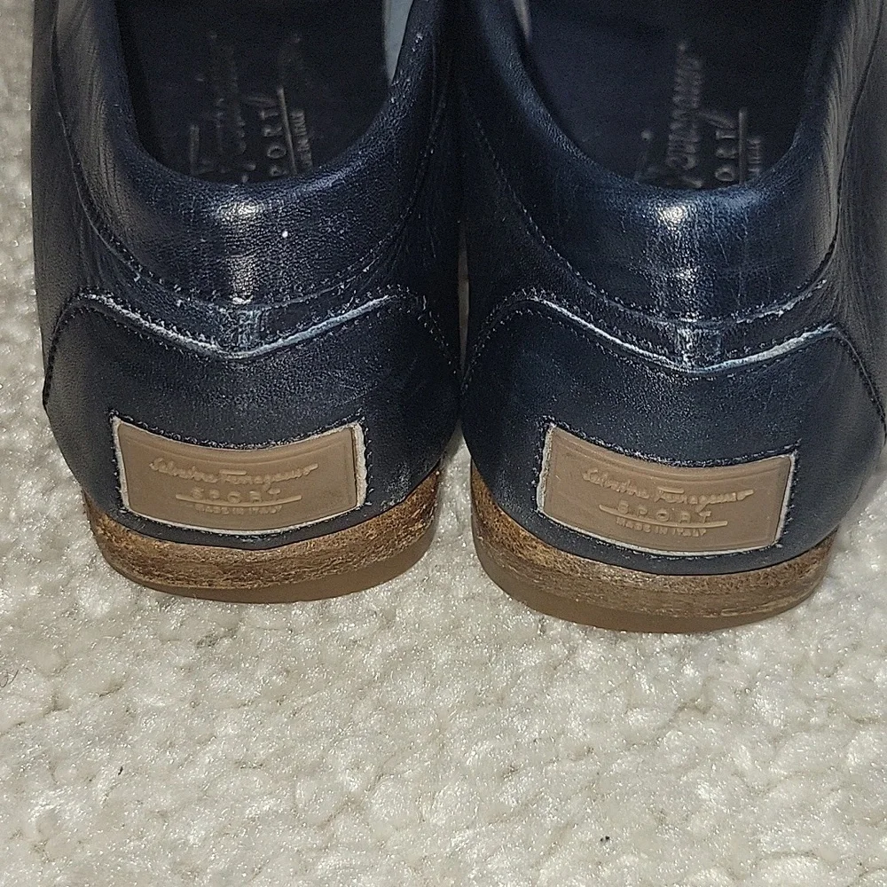 Salvatore ferragamo Ganachi navy leather driving loafers/shoes size 7 - Picture 8 of 16